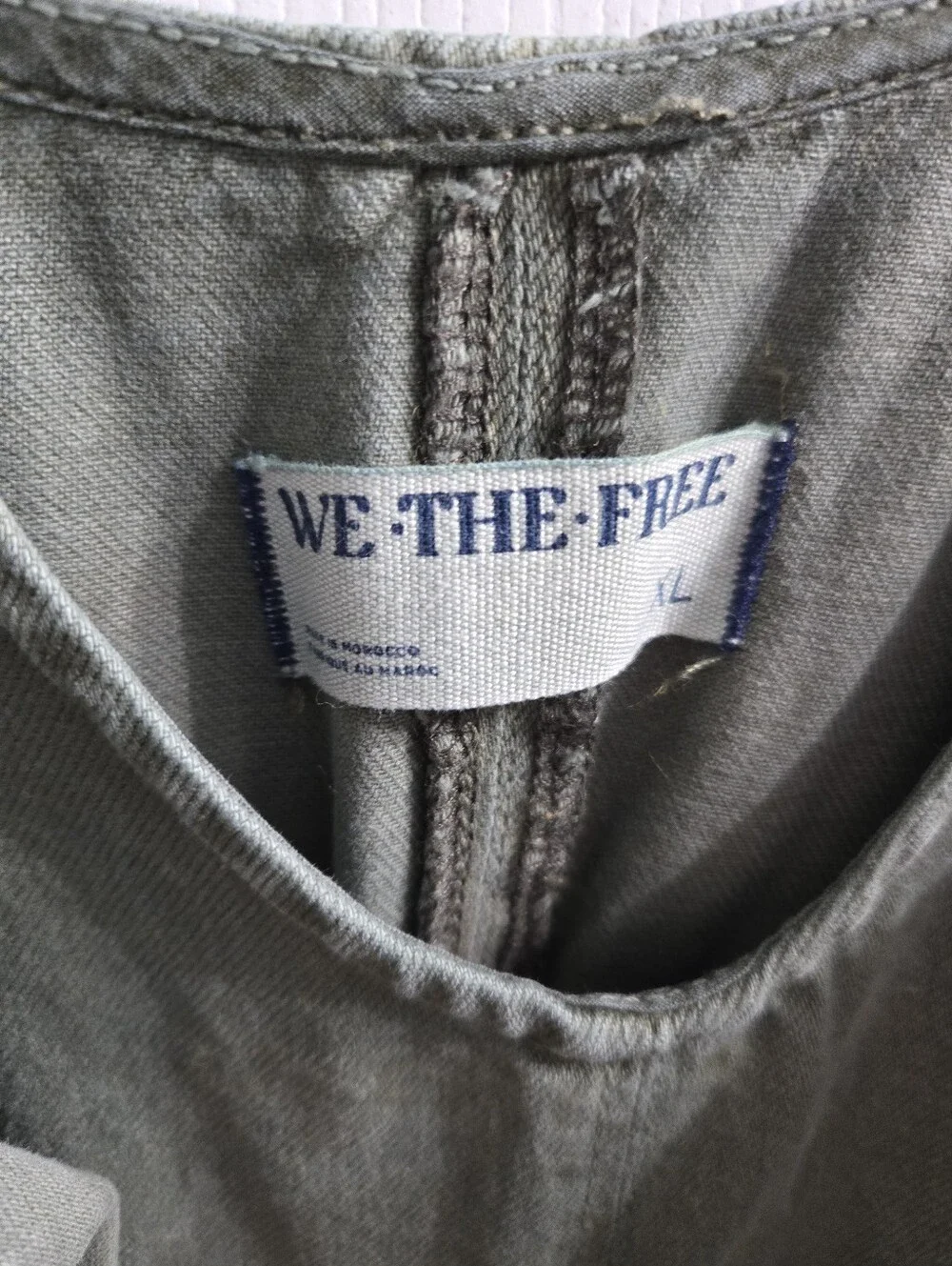 Free People We The Free High Roller Overalls Jumpsuit EUC Olive Sz XL